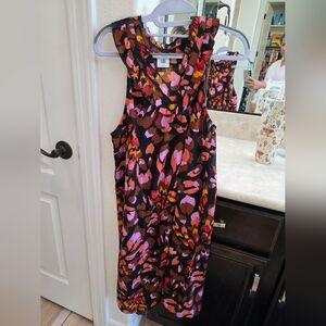 CAbi Sheath Dress Pink Orange Halter Sleeveless